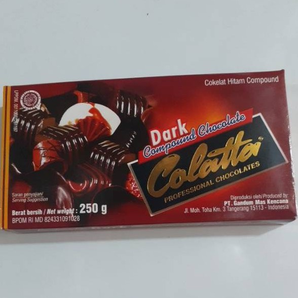 Colatta Dark Coklat 250 Gram Colata Compound Chocolate Batang Murah Colatta