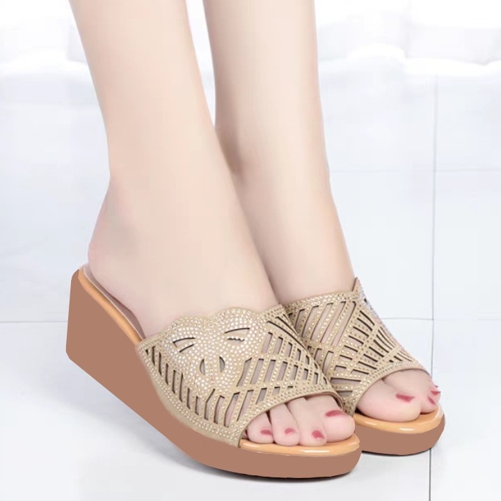 VIOLA Sandal Wedges Wanita Motif Kupu Kupu LY 27