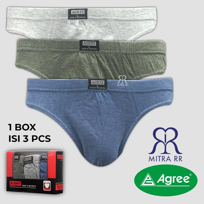 Celana Dalam Pria Agree 8886 / CD BRIEF PRIA M L XL XXL Mens Underwear (3PCS)