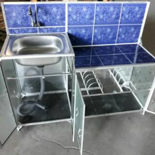 Rak Wastafel tempat  cuci  piring  aluminium keramik  Shopee 