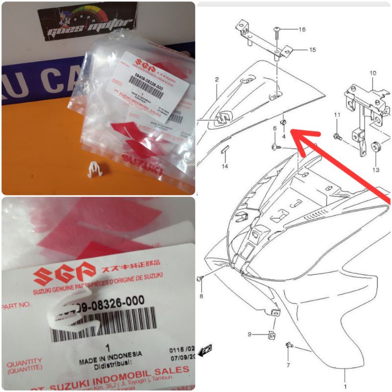 CLIP KLIP KANCING TAMENG DEPAN SKYWAVE ORIGINAL SGP