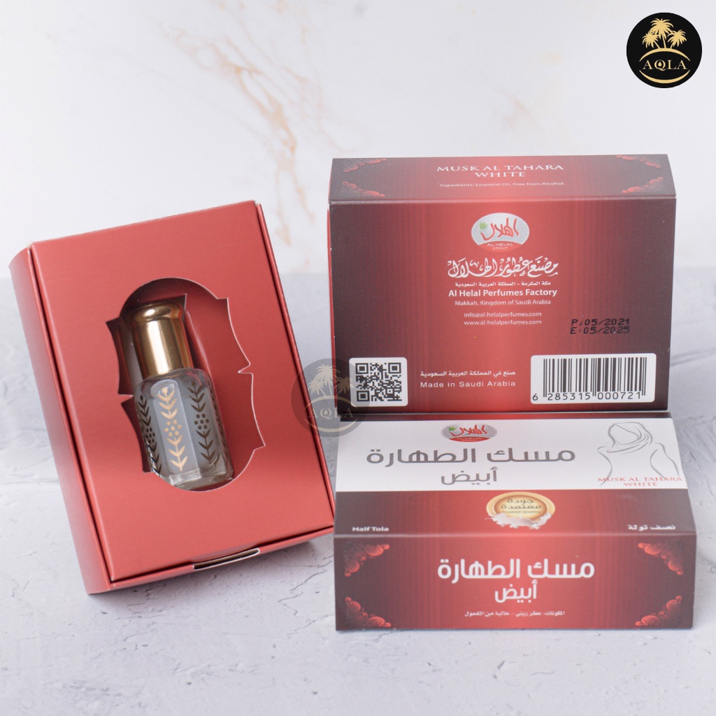 MUSK THAHARA WHITE ALHILAL ASLI SAUDI / MISK TAHARA ORIGINAL ASLI TERMURAH / MINYAK KASTURI / MINYAK WANGI WANITA