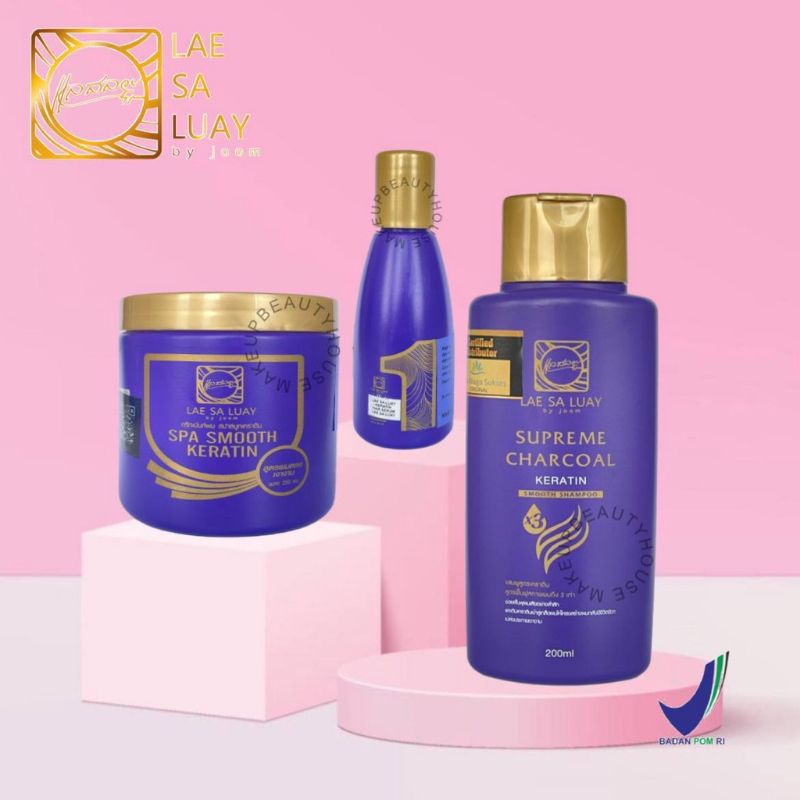 LAE SA LUAY SPA SMOOTH KERATIN RAMBUT PAKET MASKER SHAMPO SAMPO SERUM