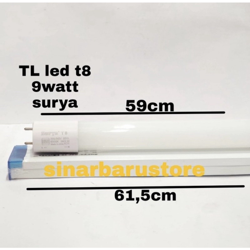 Lampu TL T8 LED 9 Watt Set