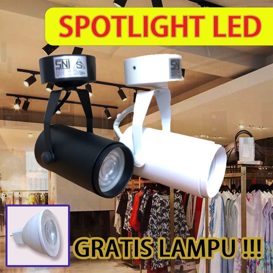 [WS] LAMPU SOROT MR16 / LAMPU DEKORASI TOKO CAFE/ FITING SOROT LED Rell Track LED Spotlight