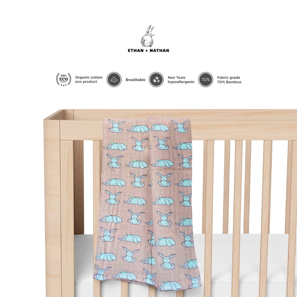 Ethan + Nathan Swaddle Blanket / Bedong Bayi Pattern - Binky Bunny