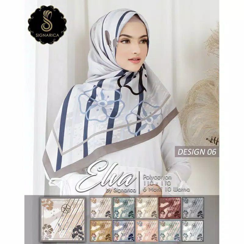 Signarica Elva Premium Scarf Jilbab Segiempat Murah Hijab Signarica
