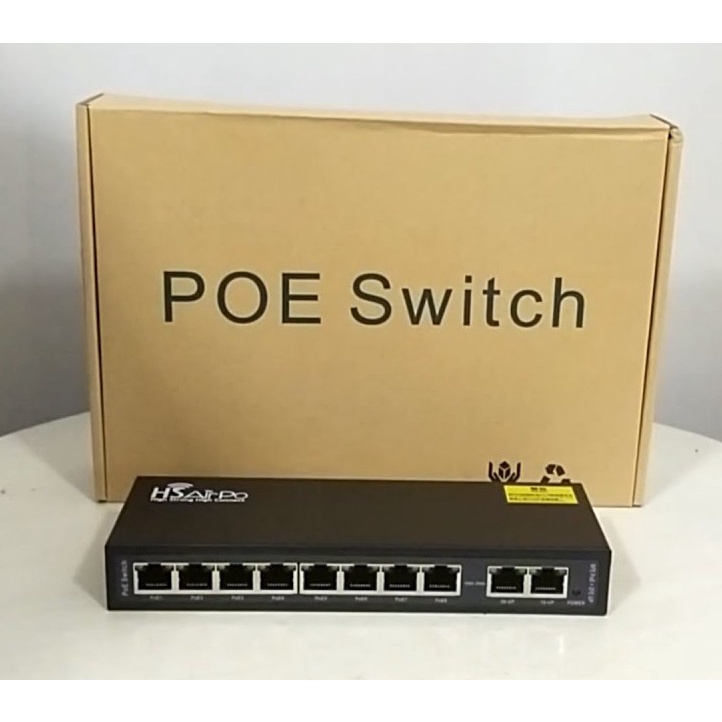 8 Port PoE Injector Switch HSAirpo SW806P 10/100Mbps