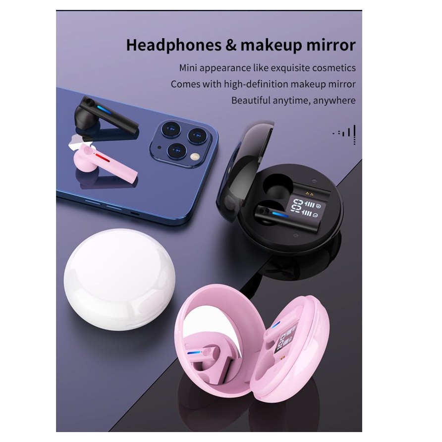 T15 Headset Tws Wireless Earphone Bluetooth airbuds Dengan Lampu Indikator Digital Untuk Android IOS