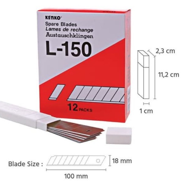 

KENKO Isi Pisau Cutter L-150 Besar Harga 1 Tube Isi 5 Pisau