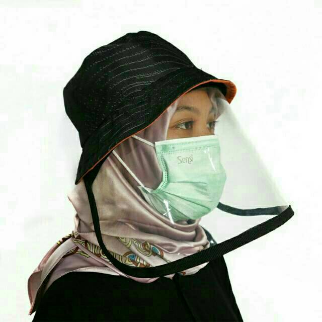 Topi face shield rimba APD/ bisa COD