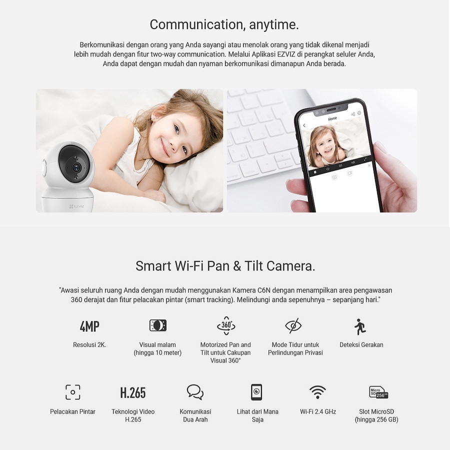 Ezviz C6N Smart Wifi Pan Tilt Camera 4MP