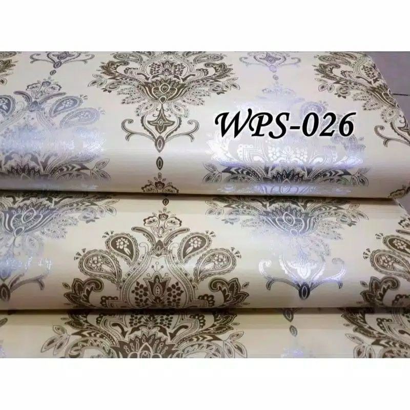 Wallpaper Dinding Batik Emas Silver 10m x 45cm