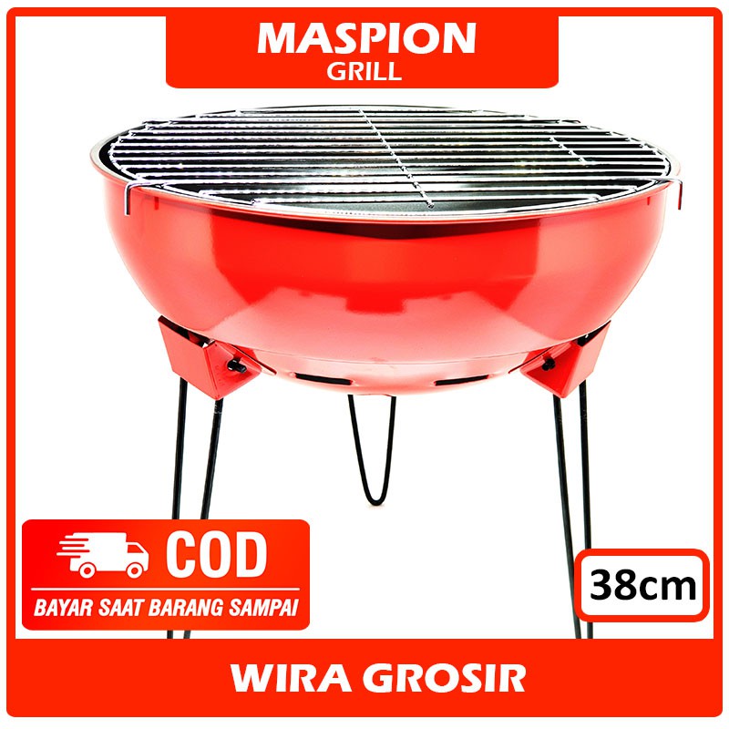 Maspion Alat Panggangan Arang 38cm | Bbq Grill Pan | Bakaran Areng | Perangkat Memanggang | Barbeque