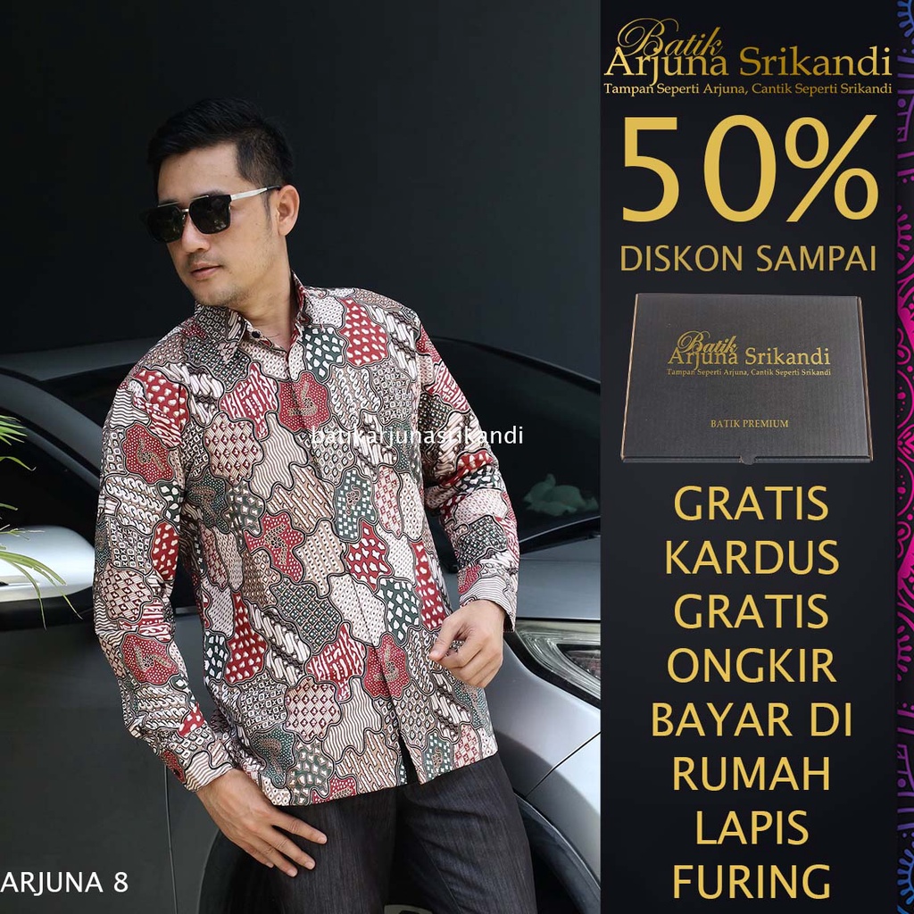 Kemaja Batik Pria Lengan Panjang Baju Hem Atasan Pria Batik Pria Lengan Panjang Jumbo Kemeja Batik P