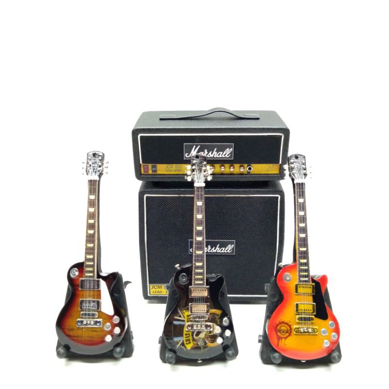 miniatur gitar dan ampli sound sistem marshall head cabinet