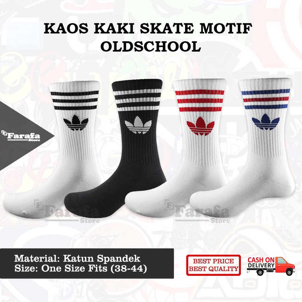 Kaos Kaki Skate Kaos Kaki Distro Kaos Kaki Old School Motif Adidas Bahan Katun Premium