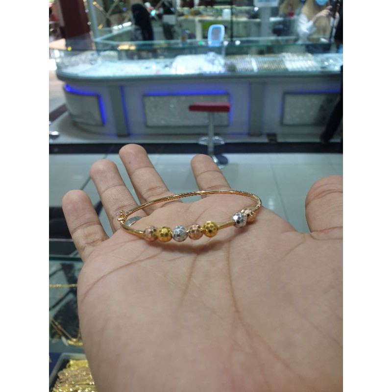 gelang bangle emas 700 bolabola kombinasi