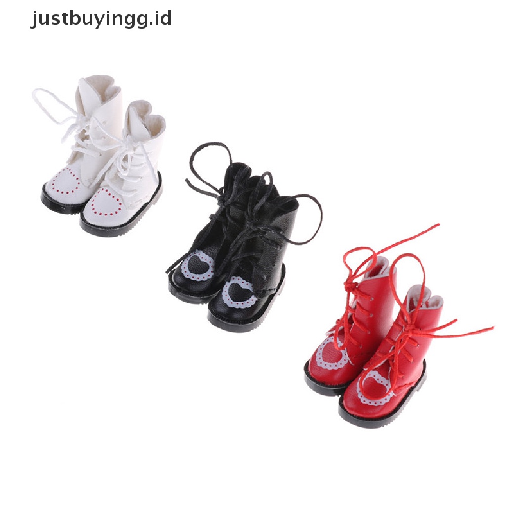 Justbuyingg.Id 1 Pasang Sepatu Boots Kulit Pu Aksesoris Boneka Bjd 1 / 8 Blythe Licca Jb