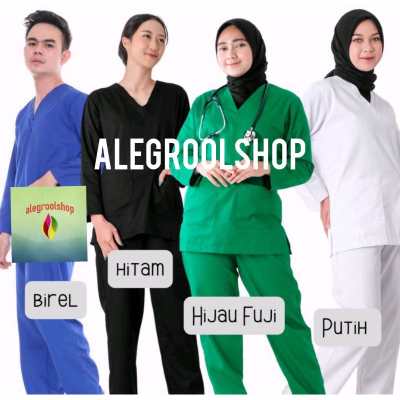 (S-XXL)BAJU OK LENGAN PANJANG BAJU DOKTER SCRUB DOKTER SETELAN LENGAN PANJANG BAJU OKA SERAGAM MEDIS