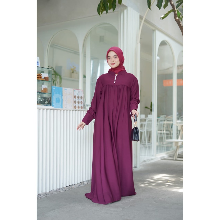 GAMIS YORIS RAISAH DRESS BY ANNASIHAH ld.105 pb.142/COD/Abaya kancing/Bumil Friendly