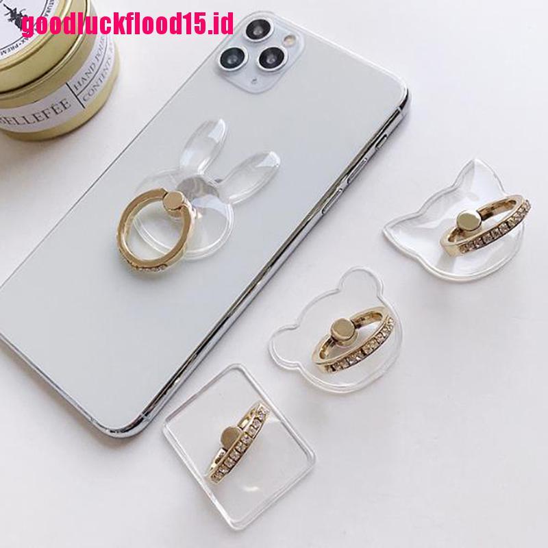 {LUCKID}2pcs Transparent Mobile Phone holder Ring Universal support Finger Ring Holder