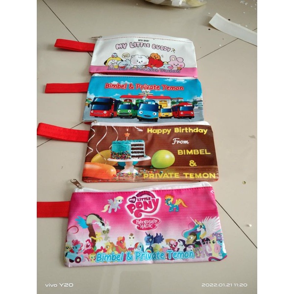 

Dompet souvenir ultah/tempat pensil custom/dompet bimbel