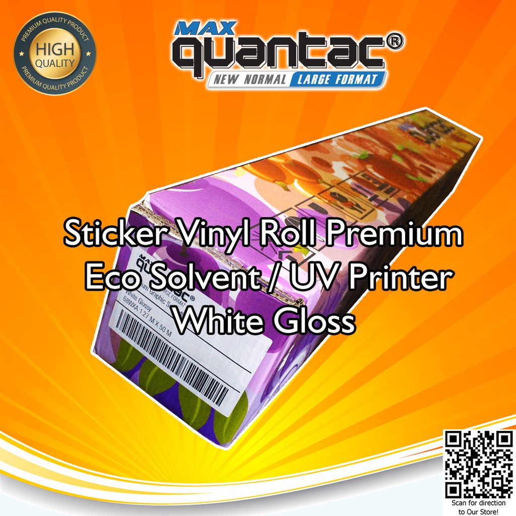 Sticker QUANTAC® MAX 68WX-A Stiker Vinyl Digital Print Eco Solvent / UV Printing / Latex - Indoor/Outdoor 1.52 m x 50 m - Roll