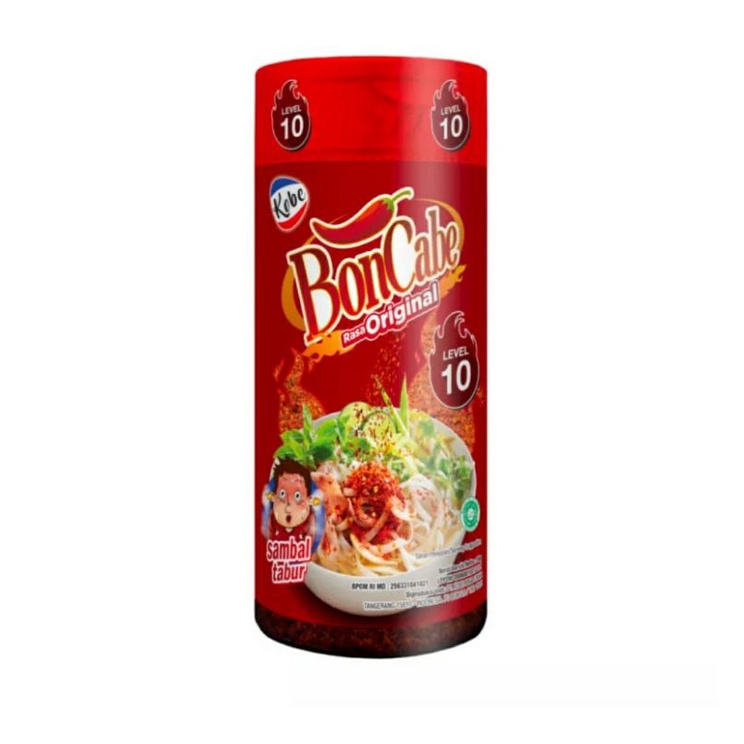 BOTOL Boncabe Kobe Sambal Pedas Tabur Original 50 gr Level Lv 10 15 30 Nikmat Masak Makan