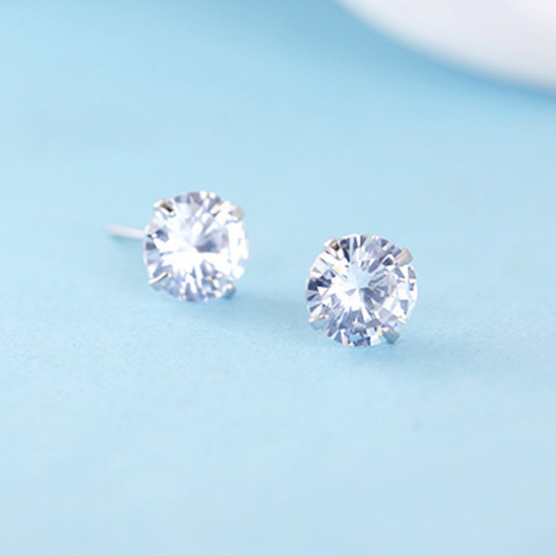 925 anting perak sterling anting-anting wanita dengan perhiasan fashion berlian-C
