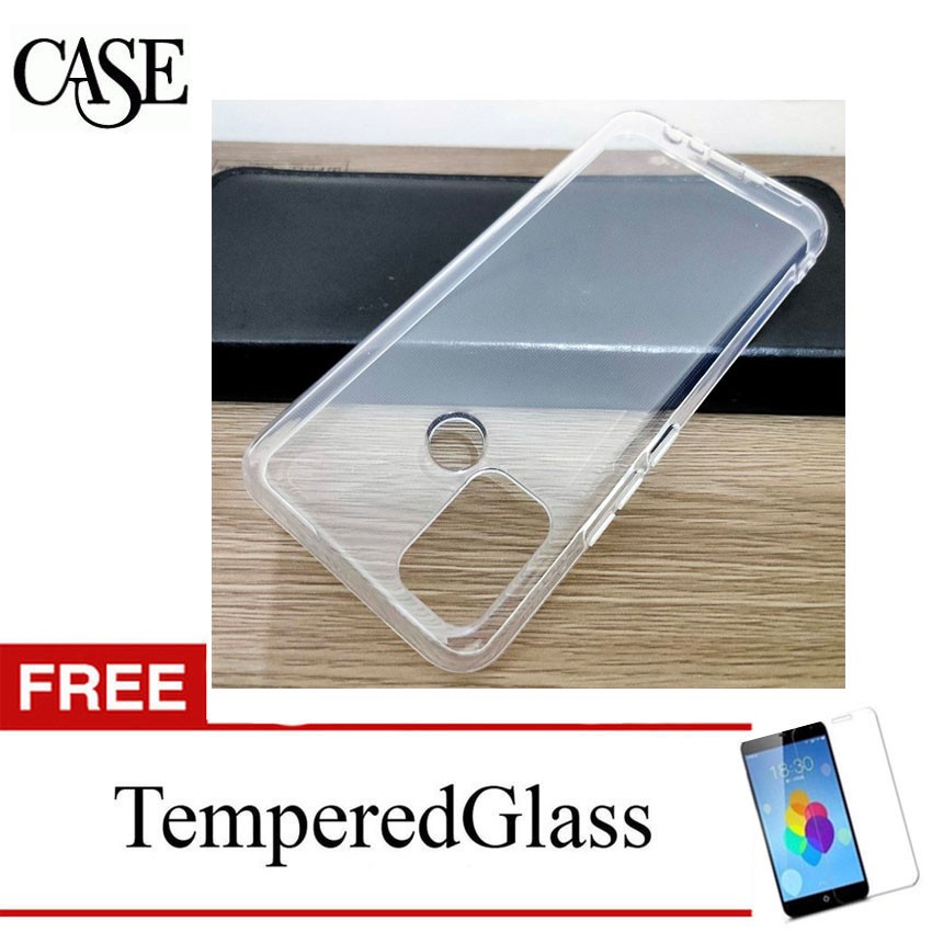 Case for Realme C17 - 6.5 inch - Clear Soft Case - Gratis Tempered Glass