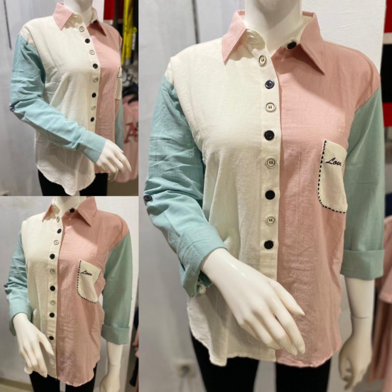 KEMEJA LINEN WANITA / COZY TOP SHIRT / BAJU ATASAN KOREA JEPANG CINA