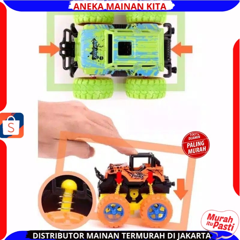 (BISA COD) Mainan Anak Monster Zap stunt Mainan Mobil Jip Zap Jeep Zep Jep Truck Off Road 4 Drive Inertial Bigfoot Jeep Toys 360 derajat