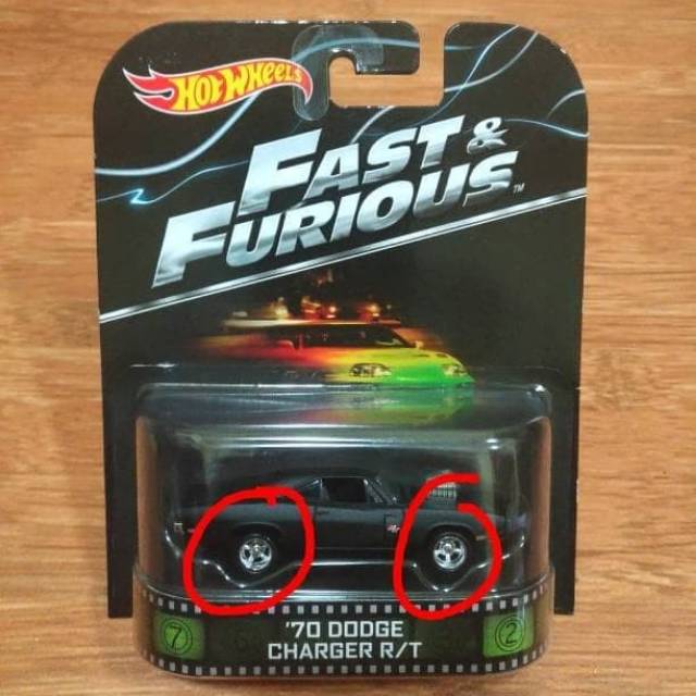 Diecast Hot Wheels Retro Fast And Furious Dom Dodge Charger RT First Edition Error Ban