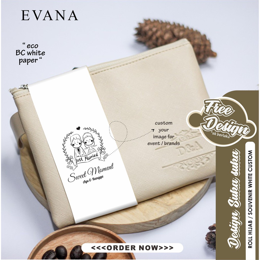 Roll Ikat  Hijab Jilbab Souvenir Box makan Custom Design Suka-suka Aesthetik premium