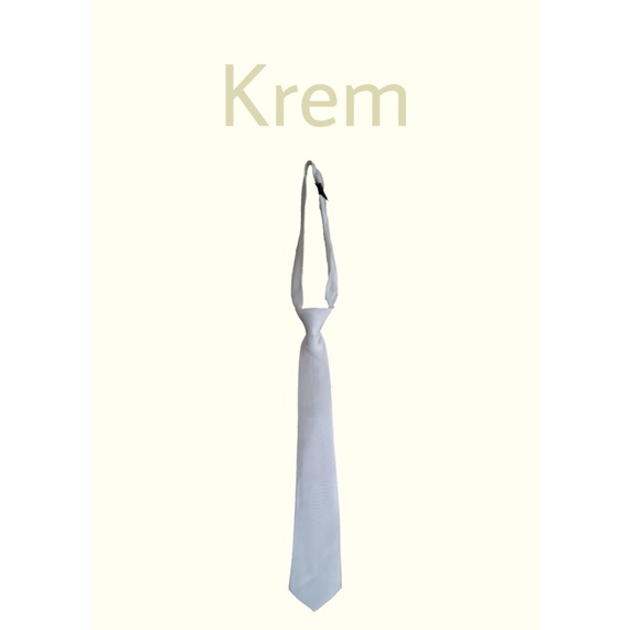 DASI POLOS MERAH MAROON ORANYE ORANGE INSTAN PRAKTIS PEREKAT PRIA DEWASA-Krem