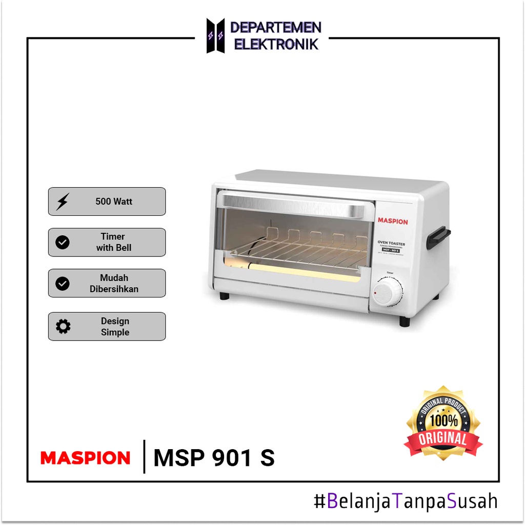 OVEN / TOASTER MASPION MOT 901 S / MOT 901 S [9 Liter/ 500] MURAH BANGET / GARANSI RESMI