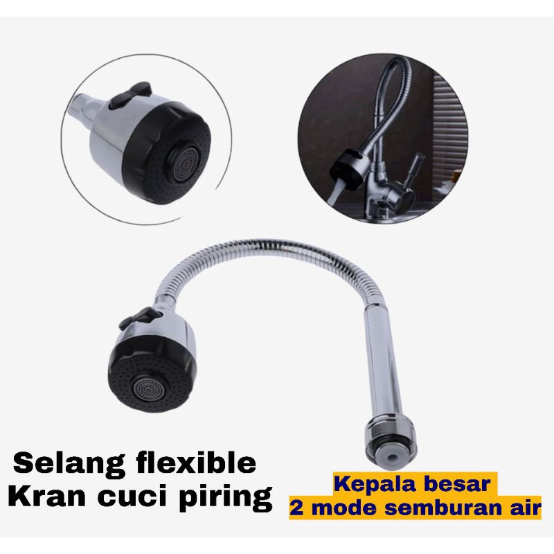 Kepala Kran Air Keran Air Angsa Wastafel Cuci Piring Bahan Stainless Tancap Bawah