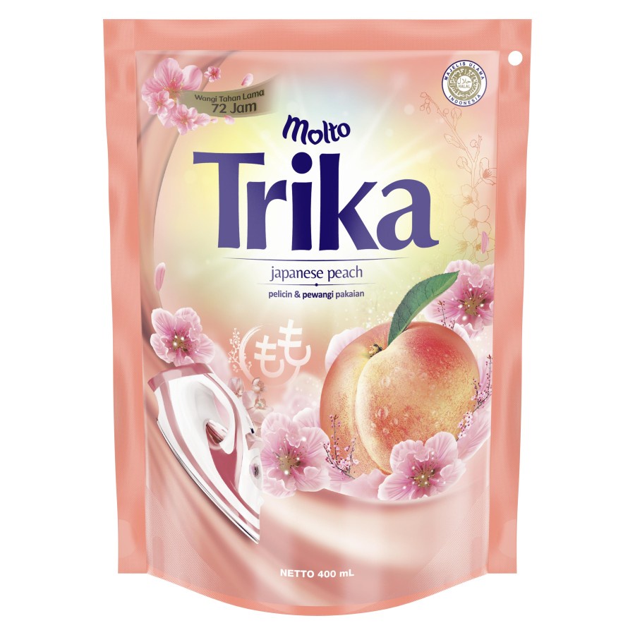 PEWANGI PELICIN PAKAIAN MOLTO TRIKA JAPANESE PEACH 400ML POUCH