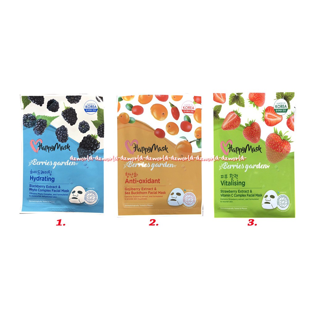 Happymask Berries Garden Anti Oxidant Gojiberry Extract Masker Happy Mask