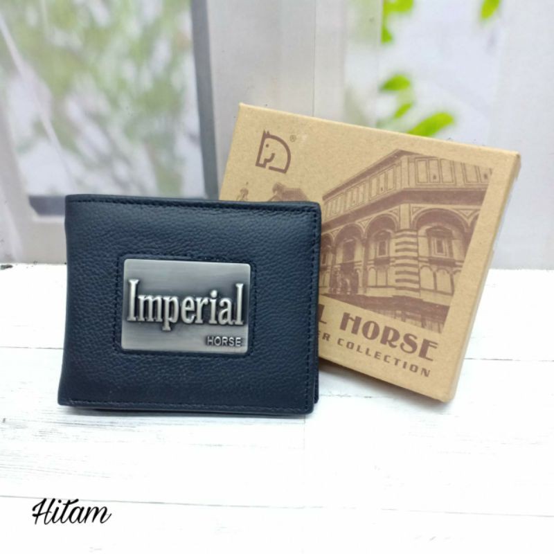 (DOMPETMURAHSTUFF) Dompet Kulit Asli. Dompet Pria Kulit. Dompet Imperial Horse logo timbul Motif B