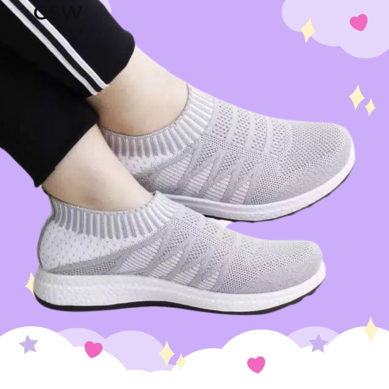 GSW Sepatu Sneakers wanita Fashion sneakers slip On Flyknit Import wanita Antislip Soft kanvas ( TP20 ) Sneakers wanita Import Slip On Sepatu Slip on wanita IMPORT FAS-168