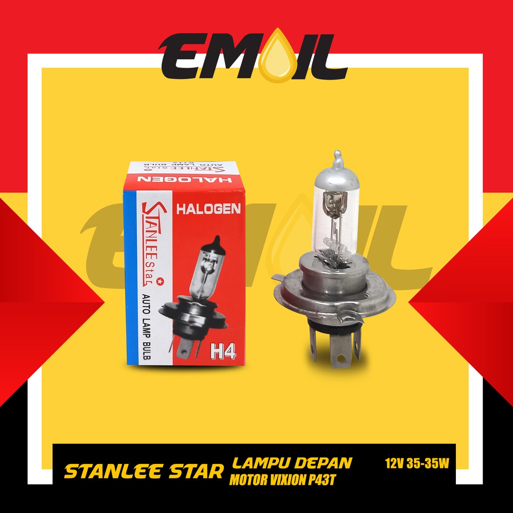 BOHLAM LAMPU DEPAN MOTOR VIXION DLL P43T 12V 35-35W STANLEE STAR