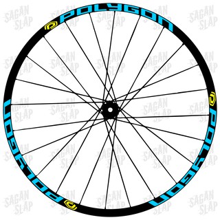  Stiker  rims POLYGON  Lebar Sticker 2cm Decal velg mtb  