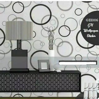 Wallpaper Sticker Tembok Rumah POLKADOT  HITAM PUTIH 