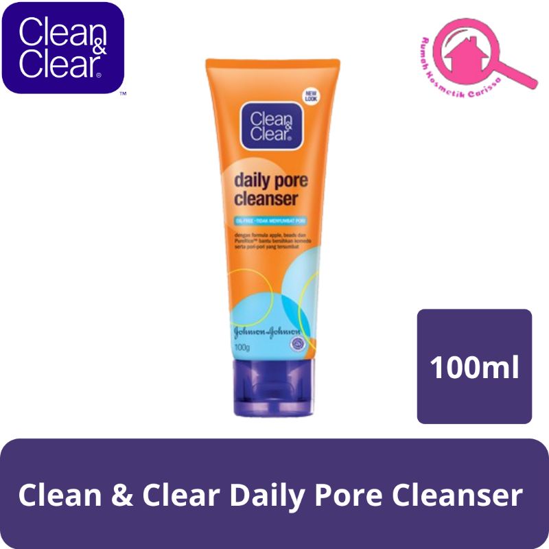 Clean & Clear Daily Pore Cleanser Sabun Cuci Muka Pembersih Wajah Komedo 100ml /50ML-kosmetik/