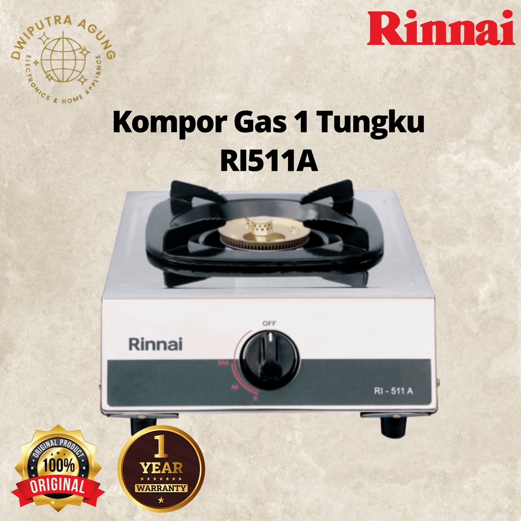Kompor Gas Rinnai 1 Tungku dengan Api Kecil RI-511A