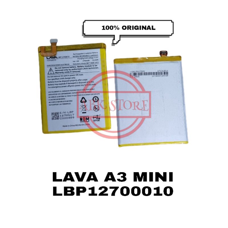 BATRE BATERAI BATTERY LAVA IRIS A3 MINI LBP12700010 ORIGINAL 100%