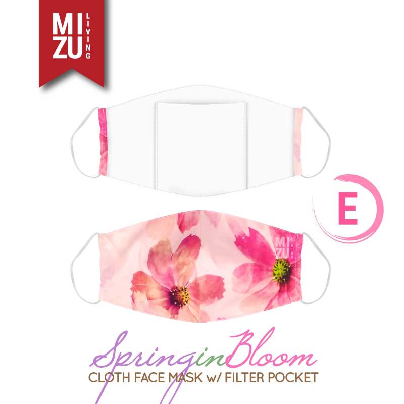 [SALE] MIZU SPRING IN BLOOM Cloth Face Mask Masker Kain Bunga 3Ply Kantong Filter NON-MEDIS REUSABLE