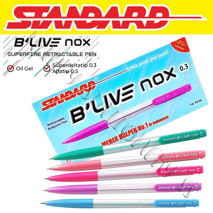 

PULPEN BOLPEN BALLPOINT STANDARD B'LIVE NOX - 12PCS PACK - HITAM